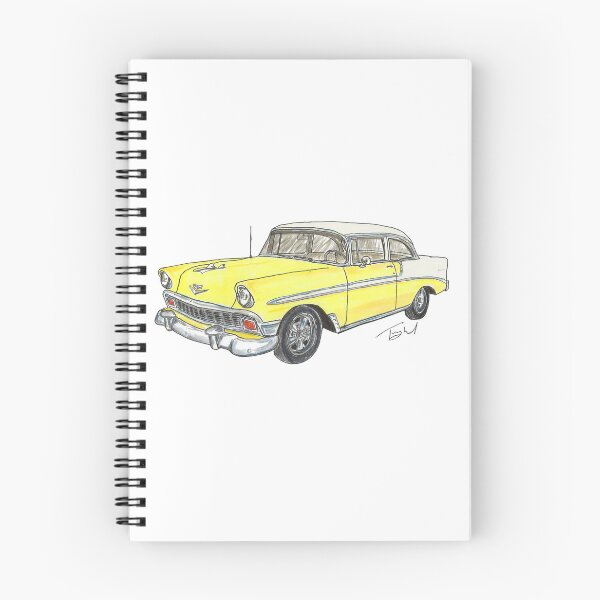 Item preview, 1956 Belair 2 Door Post - White & Yellow designed and sold by WheelsinArt.