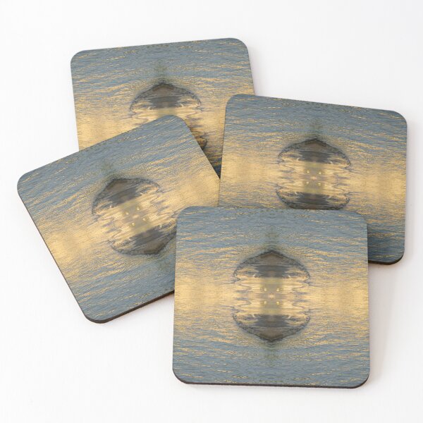 Item preview, Golden sea water at sunrise, mirrored water surface designed and sold by Adriana Mueller.