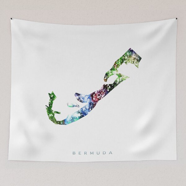 Item preview, Bermuda Map Watercolor Painting designed and sold by InkistPrints.
