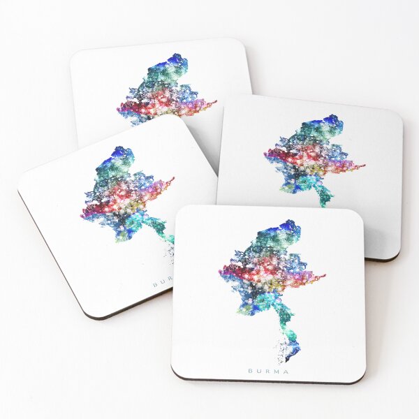 Item preview, Burma Map Watercolor Painting designed and sold by InkistPrints.