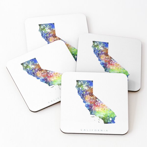Item preview, California Map Watercolor Painting designed and sold by InkistPrints.