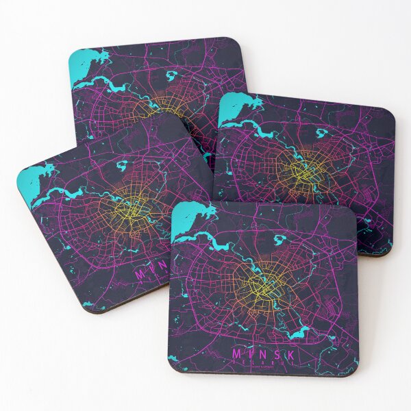Item preview, Minsk City Map of Belarus - Neon designed and sold by deMAP.