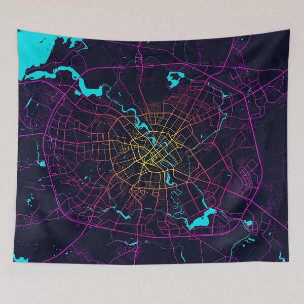 Item preview, Minsk City Map of Belarus - Neon designed and sold by deMAP.
