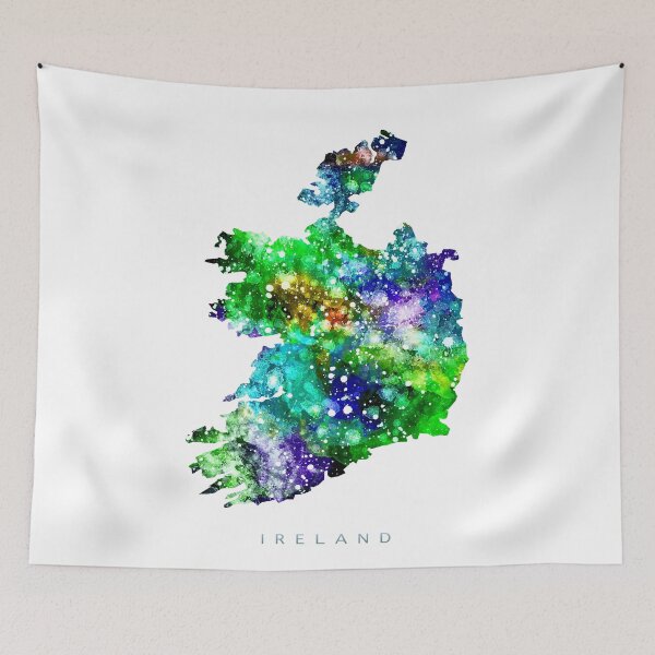 Item preview, Ireland Map Watercolor Painting designed and sold by InkistPrints.