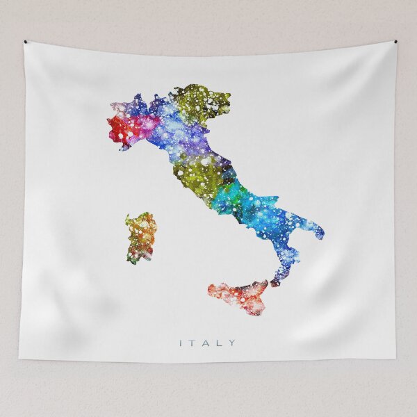 Aperçu de l'œuvre Italie carte aquarelle peinture créée et vendue par InkistPrints.
