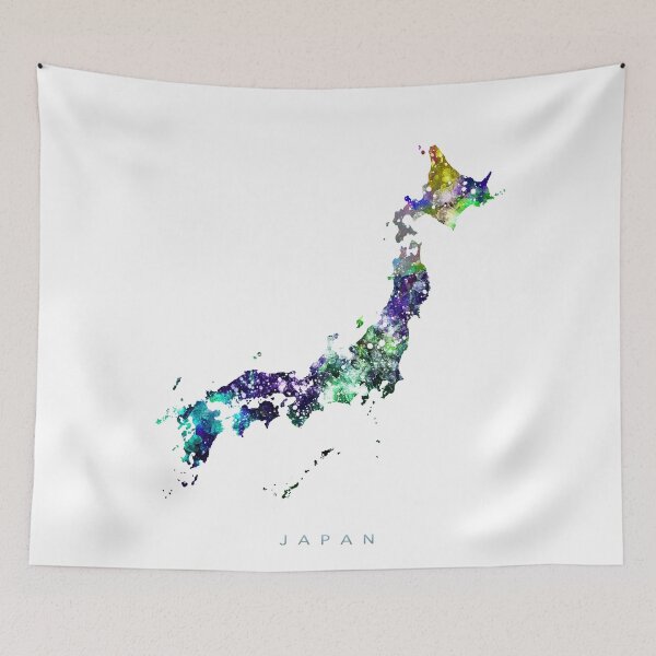 Item preview, Japan Map Watercolor Painting designed and sold by InkistPrints.