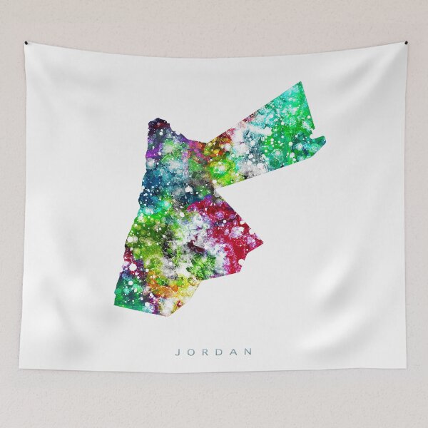 Item preview, Jordan Map Watercolor Painting designed and sold by InkistPrints.