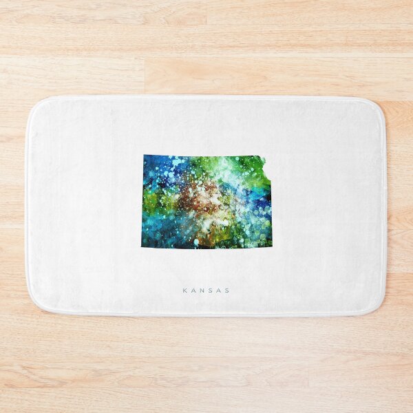 Item preview, Kansas Map Watercolor Painting designed and sold by InkistPrints.