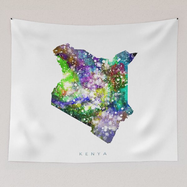 Item preview, Kenya Map Watercolor Painting designed and sold by InkistPrints.