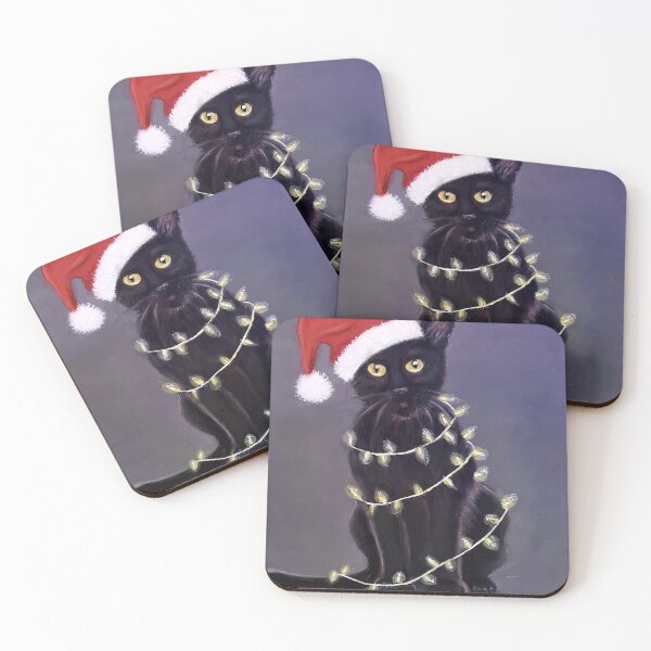 Item preview, Tangled in Christmas lights, cat , oil painting  designed and sold by OilPaintsHatts.