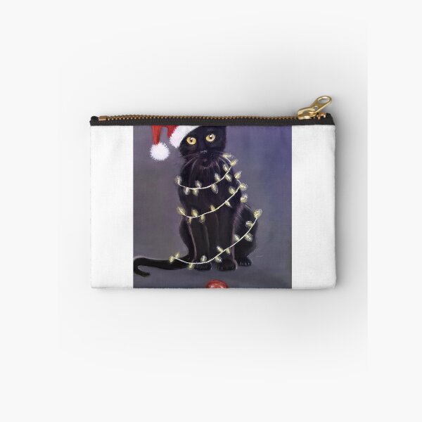 Item preview, Tangled in Christmas lights, cat , oil painting  designed and sold by OilPaintsHatts.