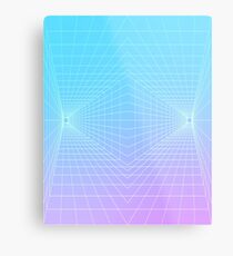 Vaporwave 3D grid | 80s / 90s Metal Print