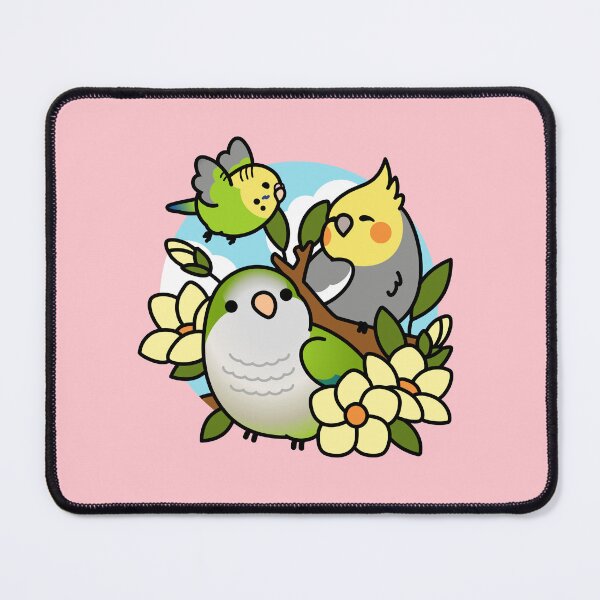 Item preview, Cockatiel, Quaker, Budgie, and Flowers designed and sold by birdhism.