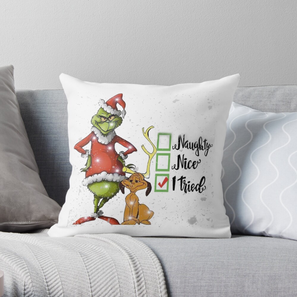 Grinch naughty shop nice pillow cases