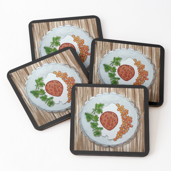 Item preview, Smoked salmon roe,creme fraiche,chili oil - Diptych 2/2 designed and sold by ImitationArt.