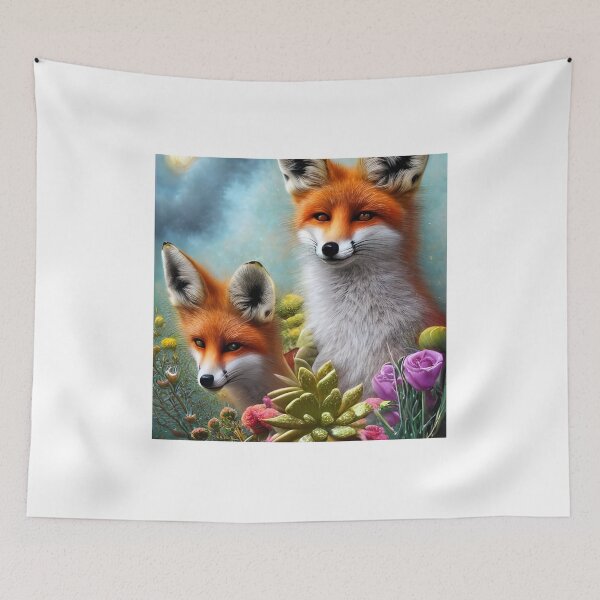 Item preview, Two Foxes in a Whimsical Setting designed and sold by Queen1120.
