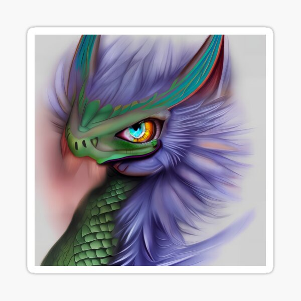 Cute Fuzzy Baby Dragon Sticker