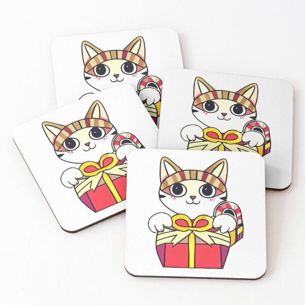 Item preview, Christmas Cute Cat Closeup Holding a Christmas Gift designed and sold by KOTOdesign.
