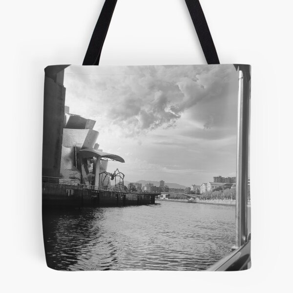 Item preview, Bilbao Guggenheim Museum and artwork by Louise Bourgeois seen from the estuary designed and sold by Sara Sanchez PHOTO.