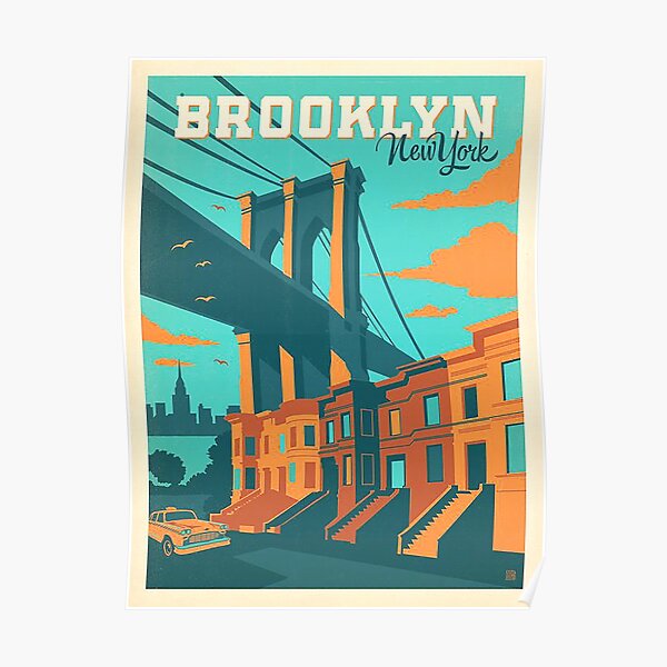 "Brooklyn travel poster" Poster for Sale by KimberlyWArt Redbubble