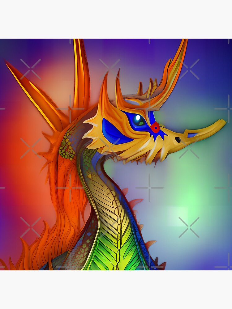 Thumbnail 3 of 3, Sticker, Rainbow Seahorse Dragon designed and sold by dragynrain.
