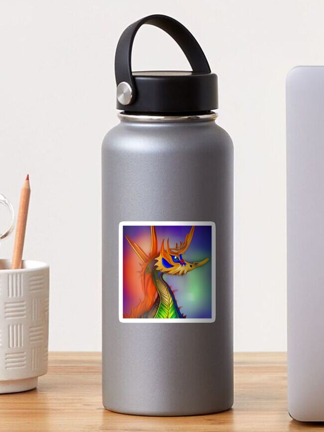 Thumbnail 1 of 3, Sticker, Rainbow Seahorse Dragon designed and sold by dragynrain.
