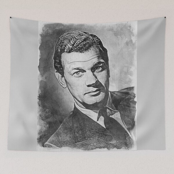 Item preview, Joseph Cotten Art - watercolor bw - D18 designed and sold by DecoVintage.