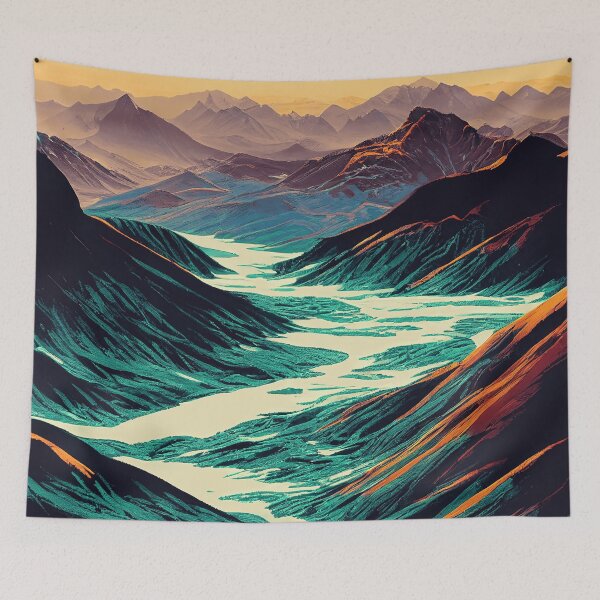 Item preview, Comics book River in mountains, Beautiful Painting designed and sold by mariavision.