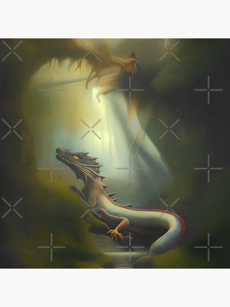 Thumbnail 3 of 3, Sticker, Swamp Dragon designed and sold by dragynrain.