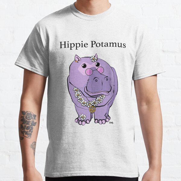 Hippie Potamus Purple Hippopotamus Classic T-Shirt