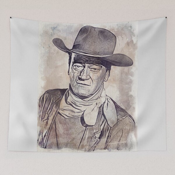 Item preview, John Wayne Art - watercolor vintage - D19 designed and sold by DecoVintage.