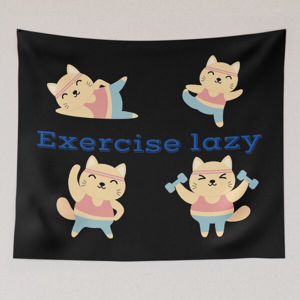 Item preview, Exercise lazy (Exercises for lazy cats) designed and sold by The-Blue-Feline.