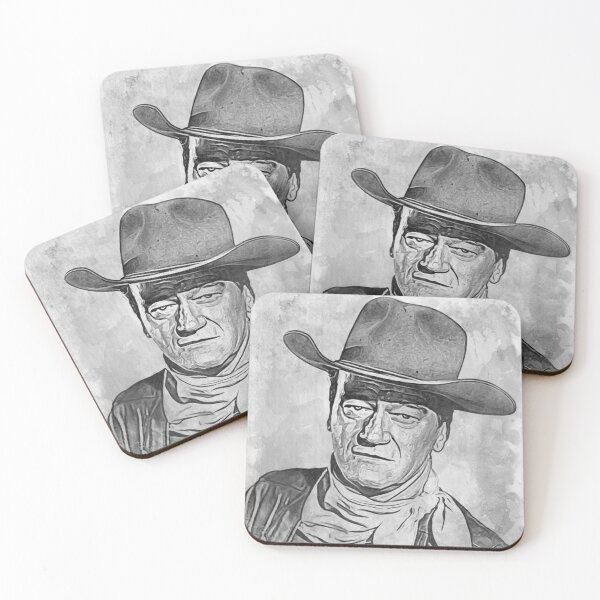 Item preview, John Wayne Art - watercolor bw - D20 designed and sold by DecoVintage.