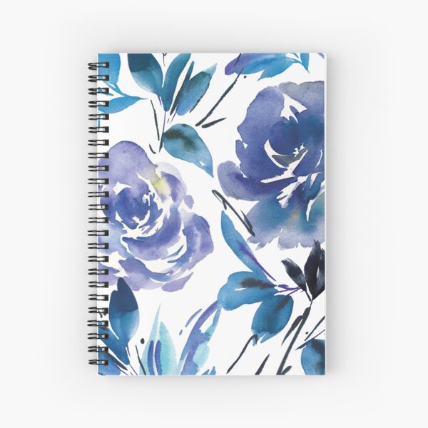 Royal Blue Garden Spiral Notebook
