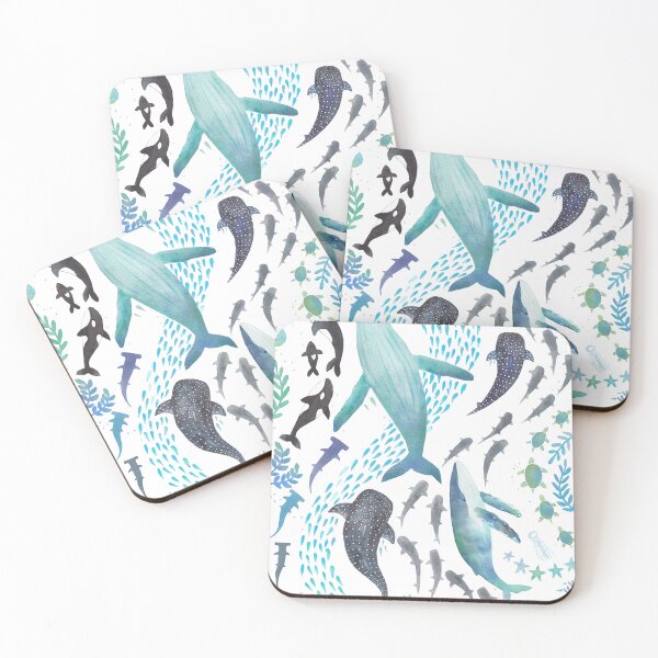 Item preview, Sharks, Humpback Whales, Orcas & Turtles Ocean Play Print designed and sold by jesschampagne.