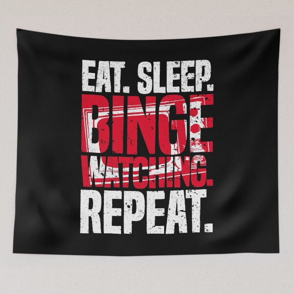 Item preview, Eat Sleep Binge Watching Repeat TV Watcher Distressed designed and sold by udesignstudio.