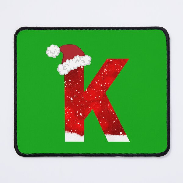 Item preview, Snowy Letter K with Santa Hat designed and sold by LiveAndGlow.