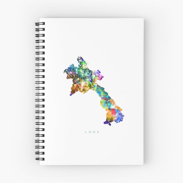 Item preview, Laos Map Watercolor Painting designed and sold by InkistPrints.