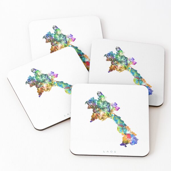 Item preview, Laos Map Watercolor Painting designed and sold by InkistPrints.