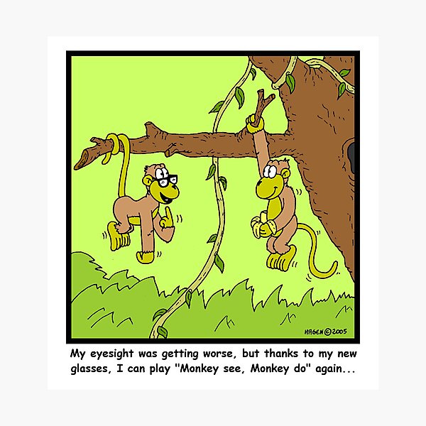 Monkey see, monkey do... Photographic Print