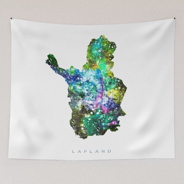Item preview, Lapland Map Watercolor Painting designed and sold by InkistPrints.