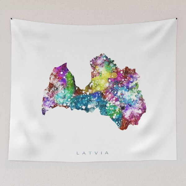 Item preview, Latvia Map Watercolor Painting designed and sold by InkistPrints.
