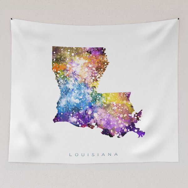 Item preview, Louisiana Map Watercolor Painting designed and sold by InkistPrints.