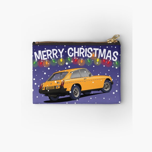 Aperçu de l'œuvre Orange MGB GT Coupe Car Christmas Card créée et vendue par Webazoot Industries - Car Art.