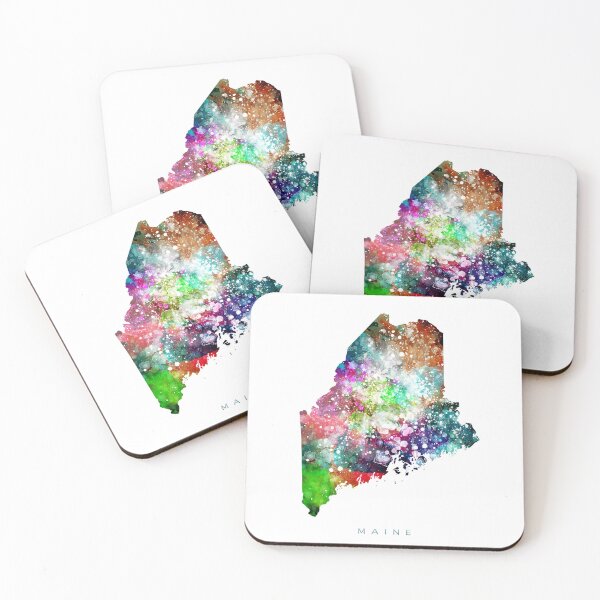 Item preview, Maine Map Watercolor Painting designed and sold by InkistPrints.