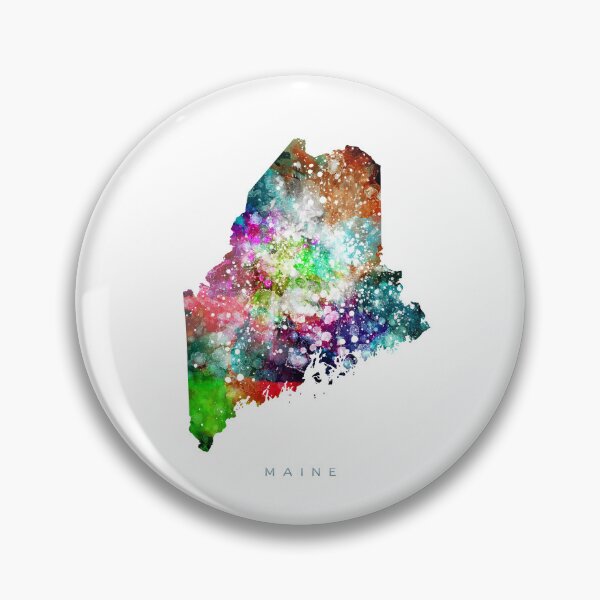 Item preview, Maine Map Watercolor Painting designed and sold by InkistPrints.