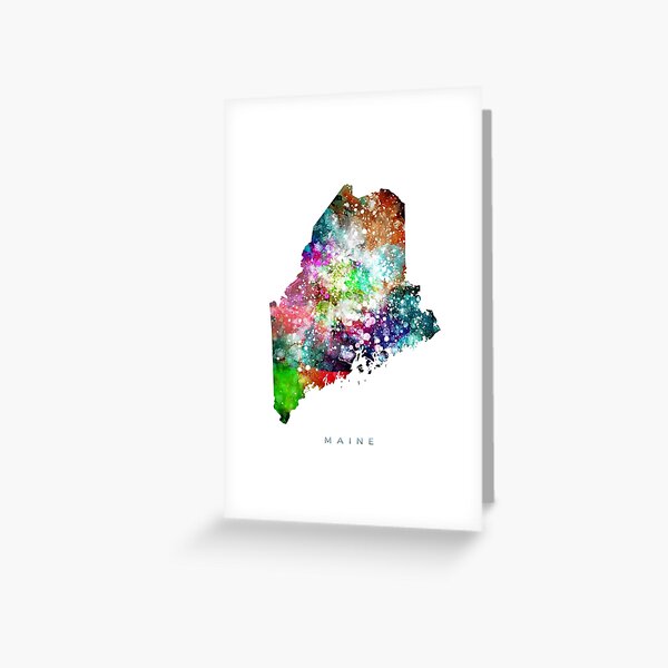 Item preview, Maine Map Watercolor Painting designed and sold by InkistPrints.