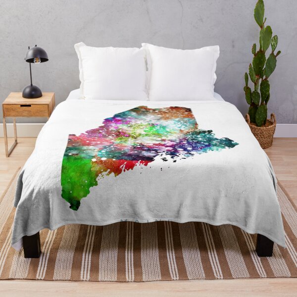 Item preview, Maine Map Watercolor Painting designed and sold by InkistPrints.