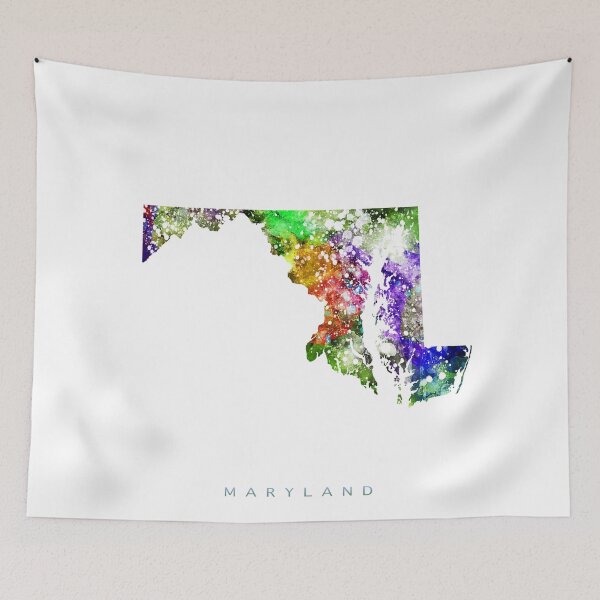 Item preview, Maryland Map Watercolor Painting designed and sold by InkistPrints.