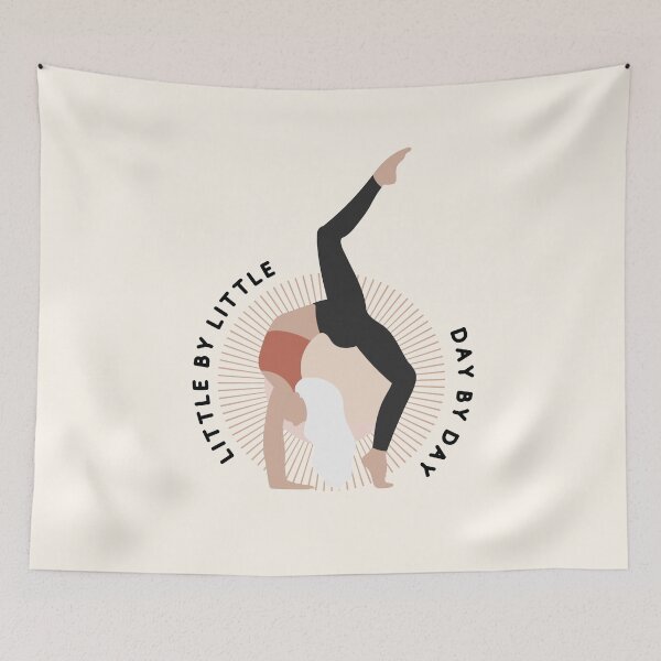 Item preview, Boho Yoga Wheel Pose:  Little By Little, Day By Day.  designed and sold by BohemiWANDERS.